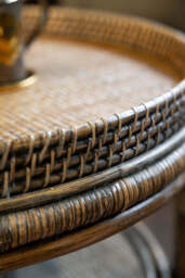Dark Brown Rattan Coffee Table - thumbnail 4