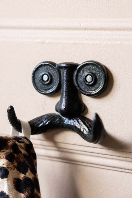 Quirky Moustache Cast Iron Coat Hook - image 1