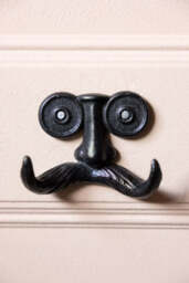 Quirky Moustache Cast Iron Coat Hook - thumbnail 4