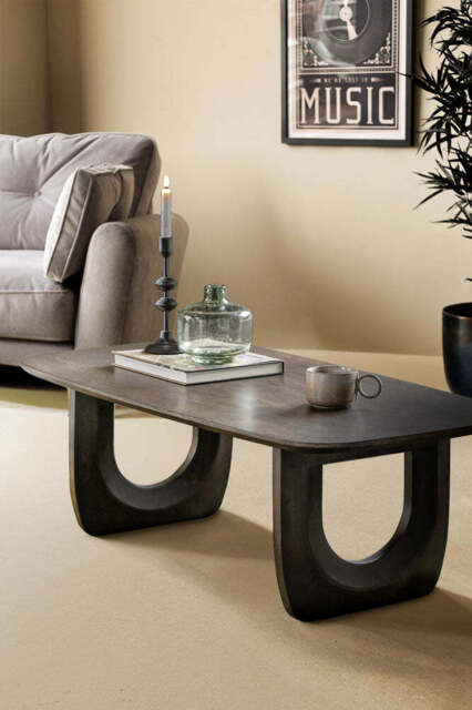 Curved Mango Wood Coffee Table - image 1