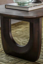 Curved Mango Wood Coffee Table - thumbnail 4