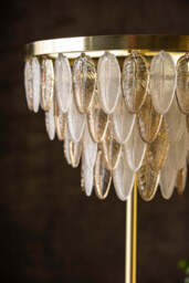 Stunning Art Deco Glass Feather Floor Lamp - thumbnail 3