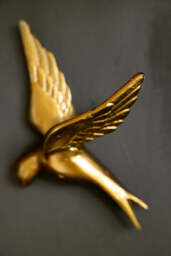 Set Of 3 Gold Metal Birds Wall Ornament - thumbnail 4