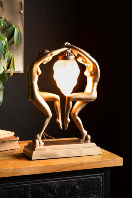 Dancing Ladies Art Deco Table Lamp - image 1