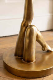 Gold Kicking Legs Side Table with Glass Top - thumbnail 5