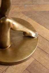 Gold Kicking Legs Side Table with Glass Top - thumbnail 4