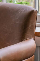 Vintage-Style Dark Brown Leather 2-Seater Sofa - thumbnail 5