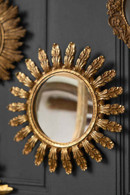 Antique Gold Decorative Frame Convex Mirror - image 1