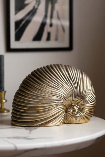 Brushed Gold Faux Sea Shell Ornament - image 1