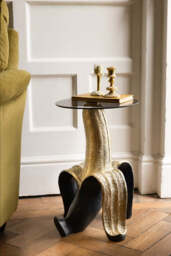 Charcoal & Gold Banana Side Table - thumbnail 1