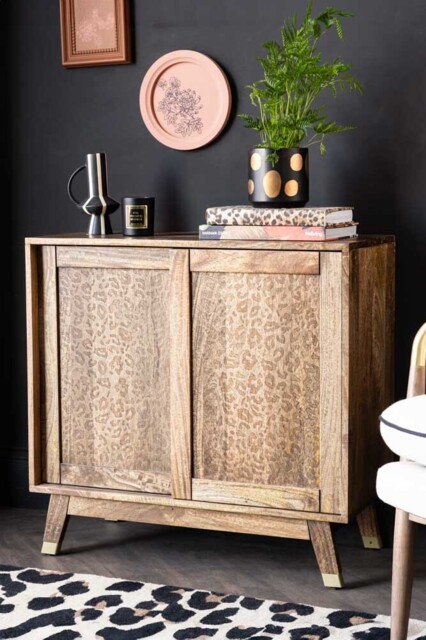Natural Leopard Print Small Sideboard - image 1