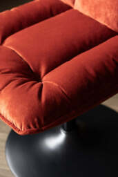 Burnt Orange Velvet Swivel Dining Chair - thumbnail 5