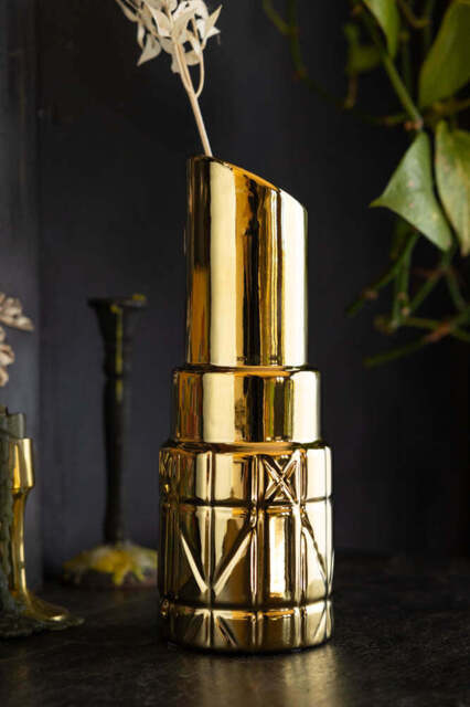 Gold Lipstick Vase - image 1