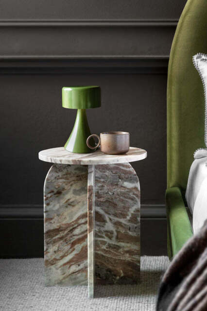 White Marble Round Side Table - image 1