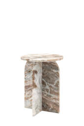 White Marble Round Side Table - thumbnail 5