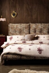 Lounge Lover Bed in Leopard Print Velvet - Available in 3 Sizes - thumbnail 3