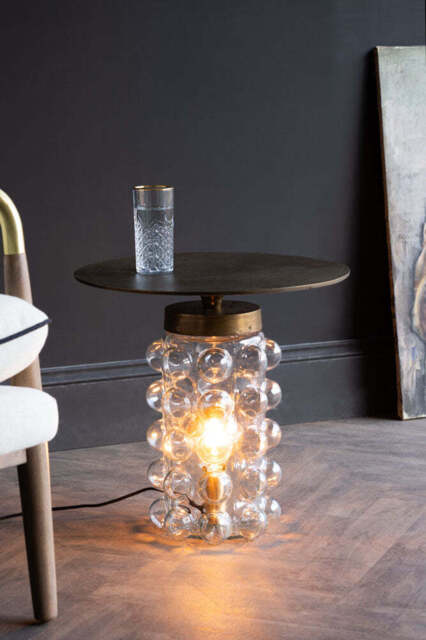 Bubble Glass Side Table & Floor Lamp - image 1