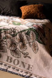 Denim & Bone Scandi White Woven Cotton Throw - thumbnail 4