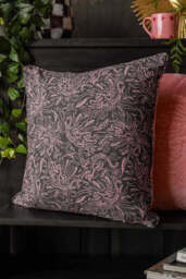 Pink Velvet Embroidered Tiger Cushion Cover - thumbnail 3
