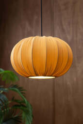 Ochre Pleated Fabric Ceiling Light