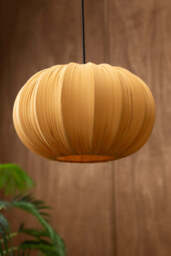 Ochre Pleated Fabric Ceiling Light - thumbnail 4