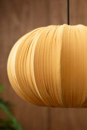 Ochre Pleated Fabric Ceiling Light - thumbnail 3