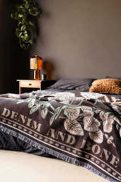 Denim & Bone Scandi Black Woven Cotton Throw - thumbnail 5