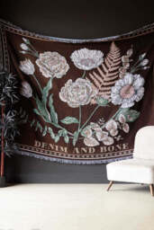 Denim & Bone Scandi Black Woven Cotton Throw - thumbnail 3