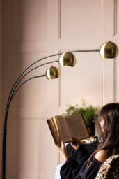 Statement Black & Gold Retro Arch Floor Lamp - thumbnail 3