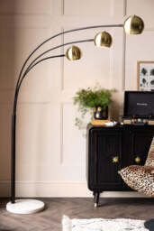 Statement Black & Gold Retro Arch Floor Lamp - thumbnail 1