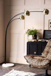 Statement Black & Gold Retro Arch Floor Lamp - thumbnail 4