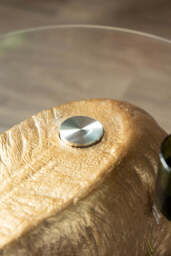 Gold Elephant Side Table With Glass Top - thumbnail 4