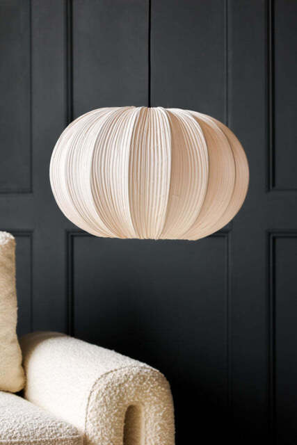 Neutral Pleated Fabric Ceiling Light - image 1