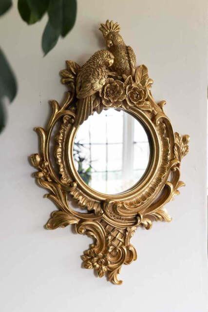 Gold Parrot Mirror