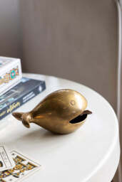 Fabulous Antique Gold Whale Ornament/Ashtray - thumbnail 3