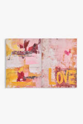 Set of 2 Pink & Orange Abstract Peace/Love Wall Art - thumbnail 5