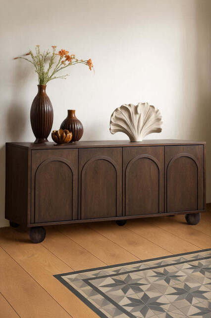 Arc Detail 4-Door Mango Wood Sideboard - image 1