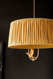 Gold Ruched Hanging Bird Pendant Light - thumbnail 4