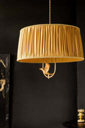 Gold Ruched Hanging Bird Pendant Light - thumbnail 3