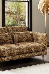 The Lola 2 Seater Sofa in Leopard Print Velvet - thumbnail 3