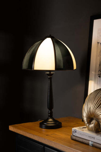 Monochrome Art Deco Dome Table Lamp - image 1