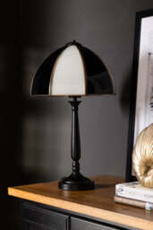 Monochrome Art Deco Dome Table Lamp - thumbnail 4
