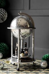 Silver Disco Ball Drinks Trolley Cart