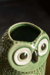 Quirky Green Owl Bud Vase - thumbnail 4