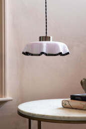 Pink Pleated Glass Easyfit Ceiling Light Shade - thumbnail 1