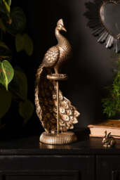 Antique-Style Gold Peacock Ornament - thumbnail 3