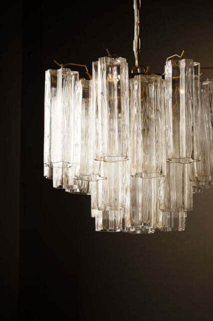 Beautiful Waved Glass Chandelier in Clear - image 1