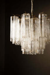 Beautiful Waved Glass Chandelier in Clear - thumbnail 1