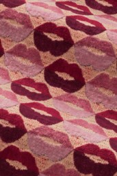 The Lola 4 Seater Sofa in Woven Red & Pink Lips Velvet - thumbnail 4