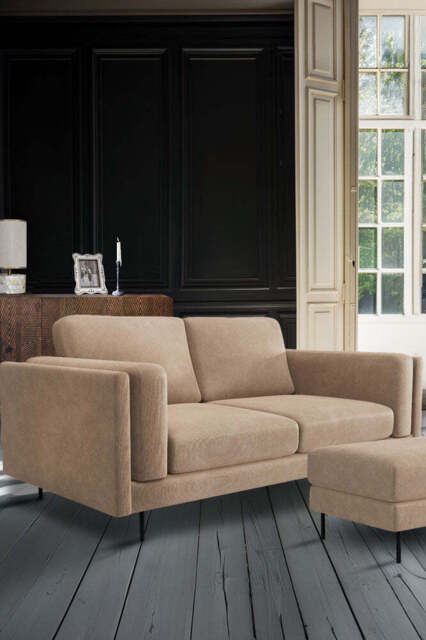 The Grace Medium Sofa In Luxe Needlecord Velvet Natural Whisper - image 1